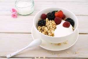 Bowl of yogurt and fruit